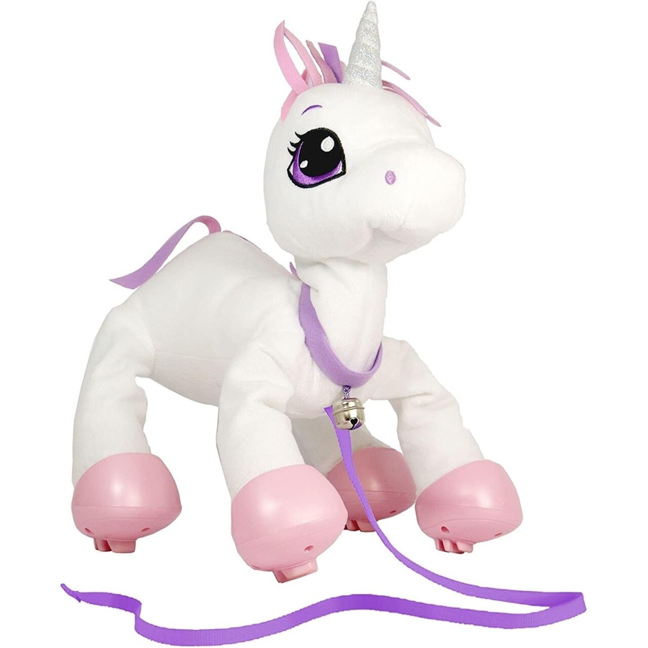 Mighty Mojo Peppy Pets Walking Unicorn White Interactive Toy No Batteries Required